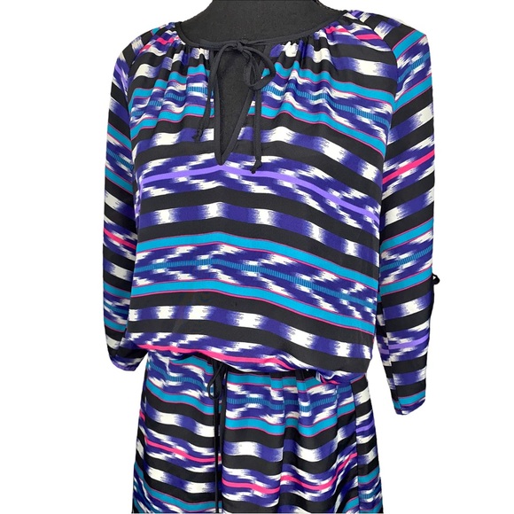 YUMI KIM Anthropologie ☆ Colorful Silky Drawstring Peasant Dress ☆ Size Medium - Picture 2 of 5